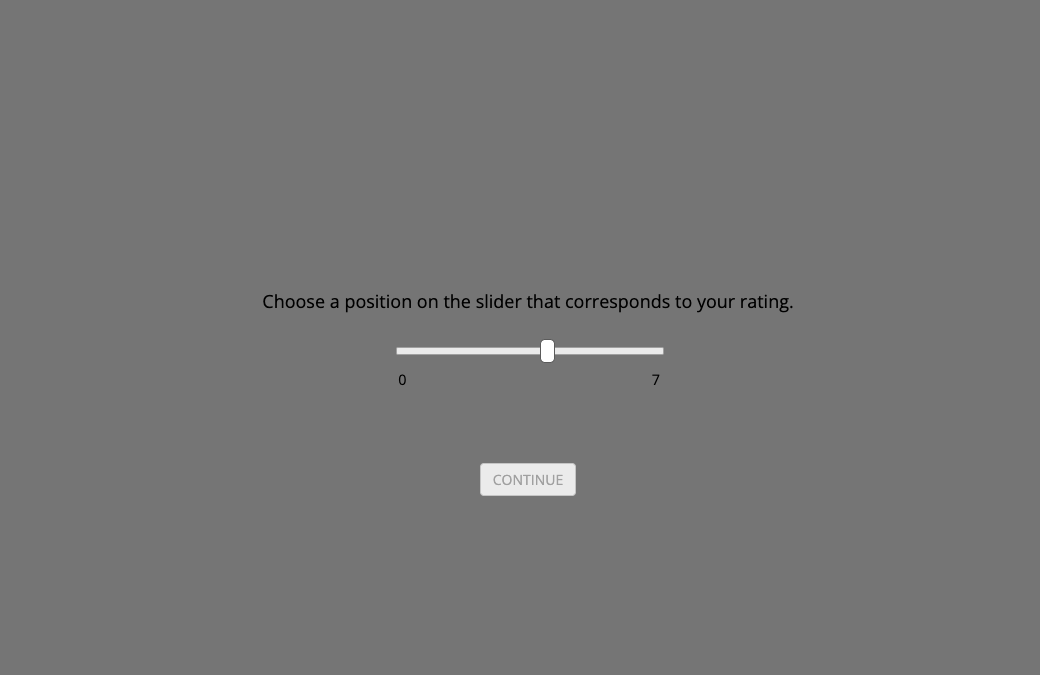 Rating response screen